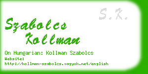 szabolcs kollman business card